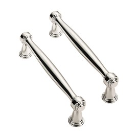 ZAUYX Solid Heavy-Duty 2 Pack 3-3/4 Inch Hole Center Vibrant Polished Nickel Cabinet pulls is Suitable for Kitchens cabinets vanities Bathroom cabinets