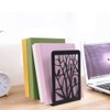 LOSYHU 4 Pcs Book Ends Black, Metal Bookends for Shelves