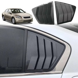 Xhfarce Window Louvers Fits for 8th Gen Honda Accord Sedan 2008-2012 Accessories Rear Side Window Louvers Windshield Sun Shade Cover Auto Exterior Decoration Trim Accessories(Carbon Fiber)