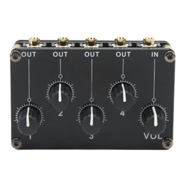 Agatige Mini Stereo Audio Mixer, Portable High Sensitivity Low Noise 4 Channel Audio Mixer for Tape Player (Black)
