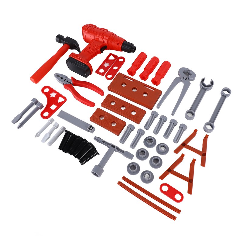 42pcs Kids Simulation Repair Tool Set Hammer Wrench Electric Drill