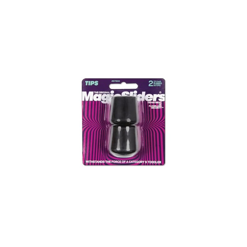 Magic Sliders Rubber Leg Tip Black Round 1-1/4 in. W