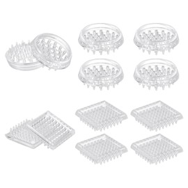sourcing map 12 Pcs Carpet Protectors Spiked Caster Cups 1.89" Round and Square Spiked Furniture Cup Furniture Carpet Protectors for Furniture Legs Table Chair Sofa