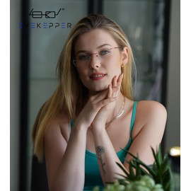 Eyekepper Titanium Rimless Reading Glasses Readers Women Red +1.75