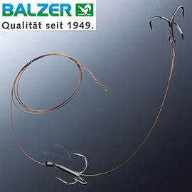 Balzer Matzes Double Drilling System 70 cm 9 kg – Pike Leader for Bait Fish for Bottom Fishing and Drift Fishing, Steel Leader for Pike, Hook Size/Bait Size: Size 2/L for Bait of Approx. 14-20 cm