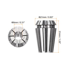 QUARKZMAN Set of 2 ER20 8 mm Collet Chuck High Precision 0.008 mm for CNC Engraving Machine Lathe Milling Tool