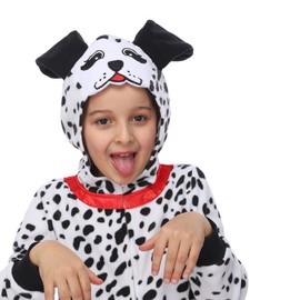 Sincere Party Sincere Party Dalmatiner Onesie Kostüm für Kinder,aus Vlies Fleckhund Onesie Verkleiden Kostüm Klein (4-6)