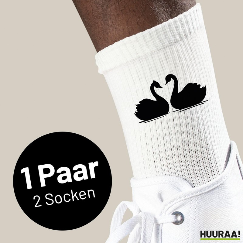 Huuraa Unisex Socken Schwan Pärchen Geschenk Größe 37/41 White Schwan