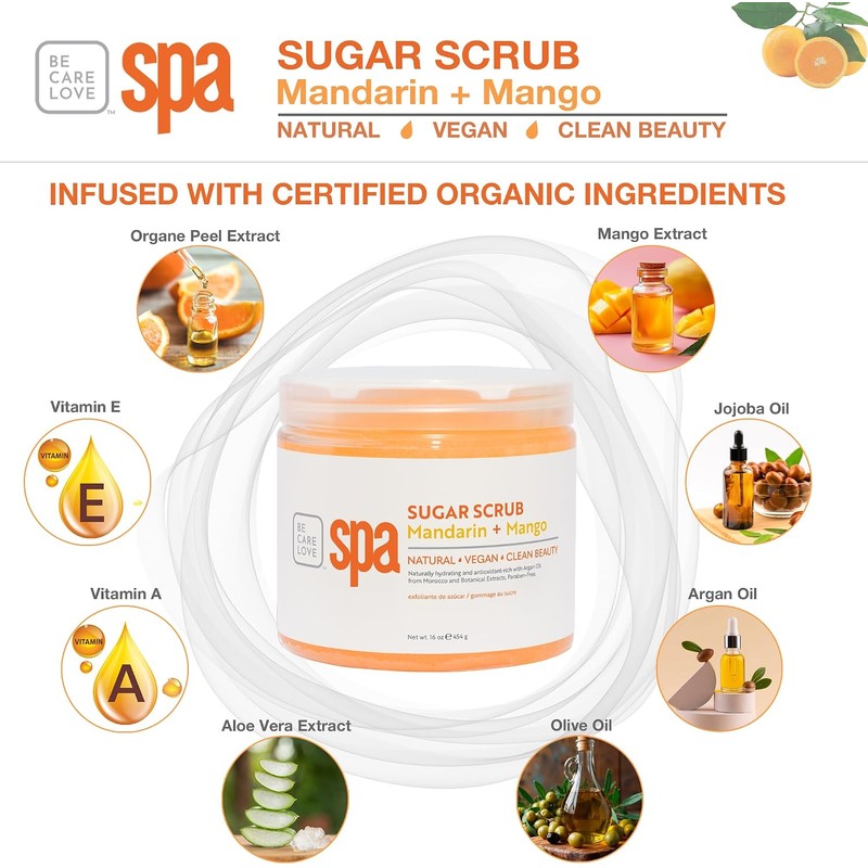 Bcl Spa Mandarin And Mango Sugar Scrub, 16 Ounce