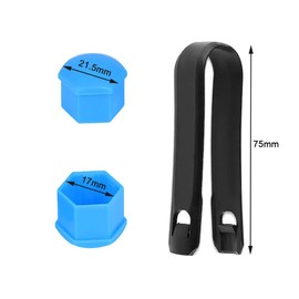 QitinDasen 20 Pieces 17 mm Car Wheel Nut Covers, Universal Car Hub Screw Cap, Hexagonal Tire Nut Cover with Removal Tool (Blue)