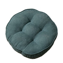 vctops Corduroy Round Chair Pad Large Solid Pouf Tufted Thicken Meditation Pillow Tatami Floor Chair Cushion for Yoga Living Room Balcony Office, Dark Green, 22x22 Inch