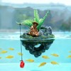 Aquarium Floating Island Decorations,Floating Fish Tank Decorations,Fisherman Aquarium Decor Island,for