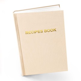 Notewells Elegant Hard Cover Recipe Journal – Blank Recipe Book for Personal Culinary Creations – Perfect Cookbook for Organizing and Writing Your Own Recipes (Beige)