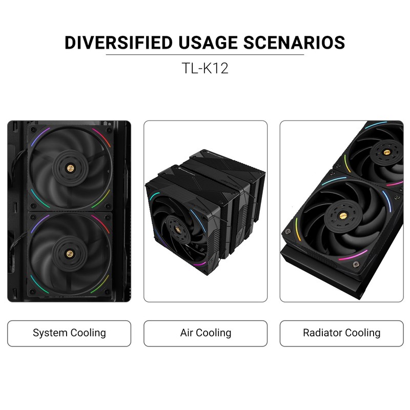 Thermalright TL-K12 Computer Case Fan 120mm CPU Cooler Fan,PC PWM