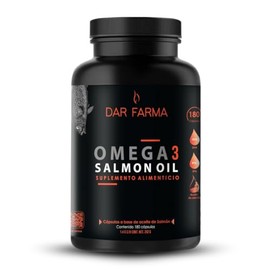 Omega 3-1400 mg por Porción - Aceite Puro de Salmón con Vitamina E, EPA y DHA - 180 Cápsulas para 6 Meses - Ingredientes Naturales - Omega-3 - Fish Oi