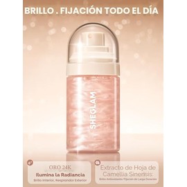SHEGLAM Light Me Up Spray Fijador de Maquillaje Luminoso Impermeable de Larga Duración