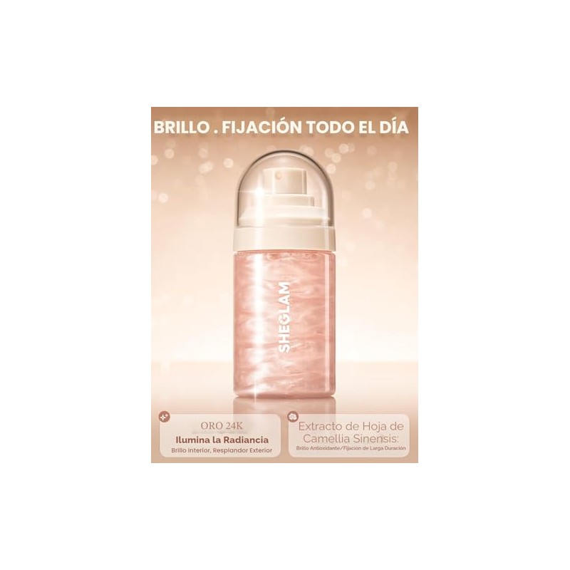 SHEGLAM Light Me Up Spray Fijador de Maquillaje Luminoso Impermeable