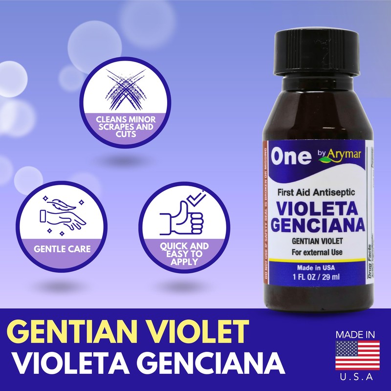 Arymar Gentian Violet 1% USP Solution - First Aid for