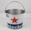 Heineken 0.0 Logo Beer Silver Metal Pail Ice Bucket With