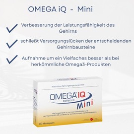 Forum Vita Omega IQ Mini - Omega3 Fetts?uren DHA und EPA in Phospholipid Form bei Stress und Konzentrationsschw?che
