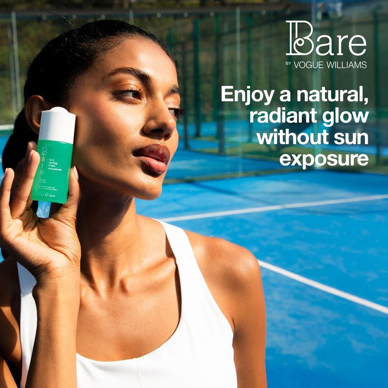 Bare By Vogue Face Tanning Drops - Medium/Dark, Customisable Sun-Kissed
