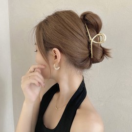 4 Pcs Large Hair Claw Clips for Thick Hair, Nonslip Metal Hair Clips Elegant Alloy Gold Claw Clips for Women Girls Hair Accessories