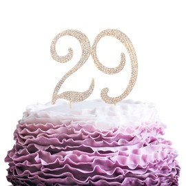 Decoración para tarta de Lindar, con diamantes de imitación, 29 unidades, color plateado, Dorado