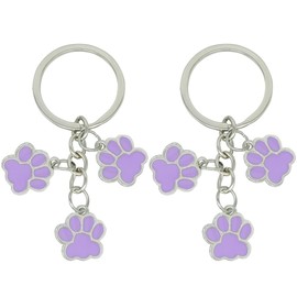 Moydolo 2PCS Cat Paw Keychain Pendant Metal Animal Dog Claw Key Chain Keyring Charm Gift for Women Girls Backpack Purse