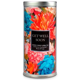 Get Well Tea by La Tea Dah - Garden Therapy | Gourmet Herbal Tea | Feel Better Gift Sets | Floral Tea Collection | Get Well Soon Gifts for Women After Surgery (12 Sachets)