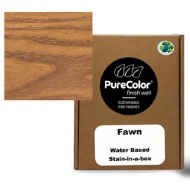 PureColor - Wood Stain and Finishes - Eco-Friendly, Vivid Colors, Deep Pigment, Ready to Use, Water-Based, Low VOC, No Odor, & Easy Clean-Up. Quart, Fawn