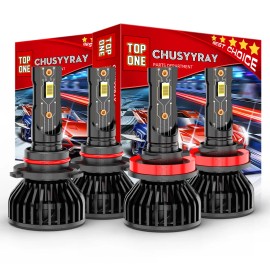CHUSYYRAY For Toyota Prius 2010-2015 4x Front LED Headlight Bulbs High Low Beam Kit 6000K