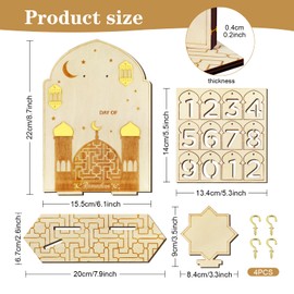 Vyntra Ramadan Wooden Calendar, Countdown Ramadan Decoration Children, Eid Ramadan Mubarak Decoration, 30 Days DIY Advent Calendar for Islam, Ramadan Kareem, Home Party Gifts, Table Decoration