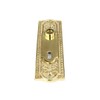 Door Back Plate Solid Brass Beaded With Keyhole 7 1/4"