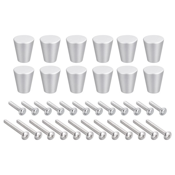 sourcing map 20x23mm Drawer Knobs, 12pcs Aluminum Alloy Wardrobe Pull