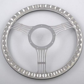 Flashpower 14'' Billet Banjo Half Wrap 9 Bolts Steering Wheel with 2'' Dish and Horn Button (Red)