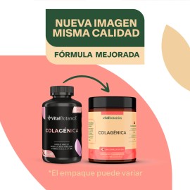 Suplemento Multivitamnico Colagnica con 180 capsulas 500 mg de Colgeno Hidrolizado, Biotina, Magnesio, Zinc y Vitaminas A, B5, C, D y E....           