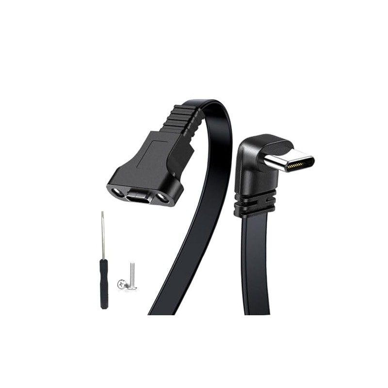 MISYNLON 100W USB C 3.1 Extension Panel Mount Adapter Cable