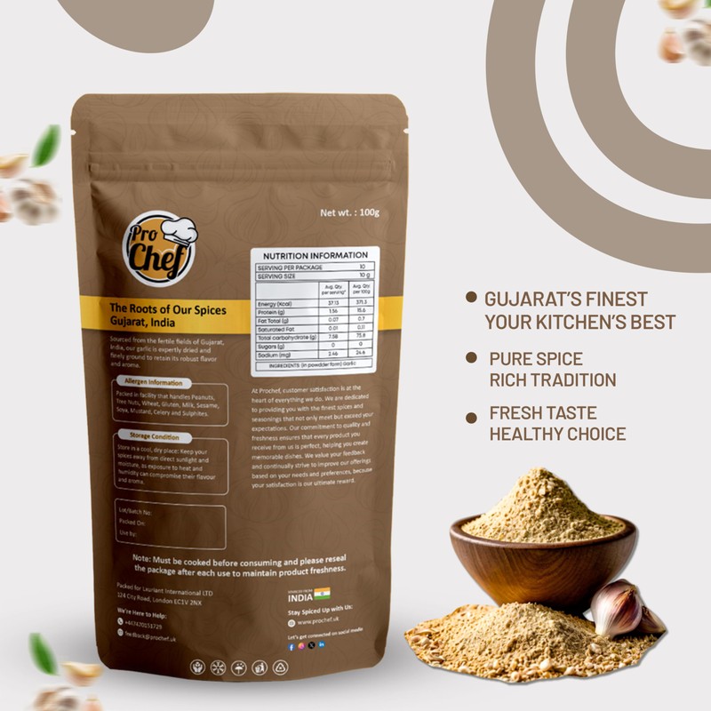 ProChef Pure Garlic Powder | Ideal for Cooking, Seasoning &