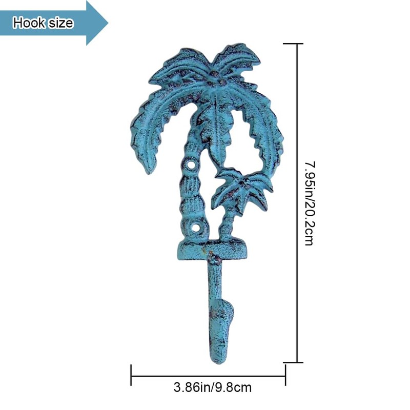 Neletao Palm Tree Cast Iron Wall Hooks Outdoor Towel Hooks