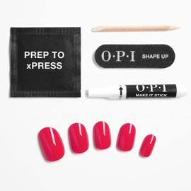 OPI Bundle of OPI xPress/On Press On Nails, With Nail Glue, Short Pink Nails,Strawberry Margarita + OPI ProSpa Nail and Cuticle Oil, 0.5 fl oz + OPI Repair Mode Bond Building Nail Serum, Clear, 0.3 fl oz