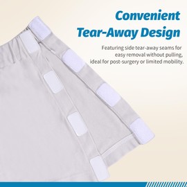 HEINALOUS Tear Away Underwear Shorts for Men Post Surgery Underwear Shorts, Adaptive Post Leg Hip Surgery Recovery Short Pants, Leg Side Open Underwear Shorts, Grey (Grey, X-Large)
