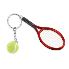 Xthrotsenk Mini Tennis Racket Key Ring, Tennis Racket Key Ring, Mini Tennis Racket Pendant Keychain, Sports Keyring for Tennis Lovers, Red