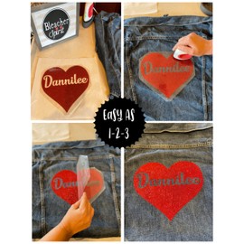 10 Iron On Vinyl Hearts - Iron On Transfer - DIY Crafts - Easy Iron On - Valentine Hearts - Iron On Almost Anything in Less Than 5 Min - Labels - Patches - (Red)