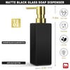 GMISUN Gold Hand Soap Dispenser, Black Glass Soap Dispenser with