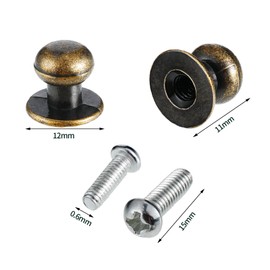 Ripeng 36 Pieces Mini Round Head Knobs Vintage Antique Drawer Metal Round Head Pull Handle Knobs with Screws for Wood Case Drawer Cabinets 0.47 x 0.43 Inch(Bronze)