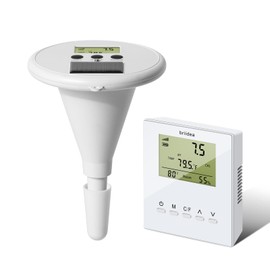 briidea Wireless Digital Swimming Pool Water Tester with Two Displays & High Precision Electrode for Measuring Temperature, pH, EC, TDS for All Pools, Hot Tubs and Spas, HMWC