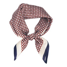 MEISEE 100% Pure Mulberry Silk Scarf 21" Square Scarf Neckerchief Headscarf Breathable Lightweight for Women Gift Packed (M3 Red White Geometric)