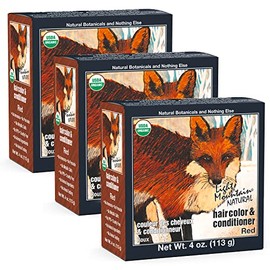 Light Mountain Natural Hair Color & Conditioner, Red, 4 oz (113 g) (Pack of 3)