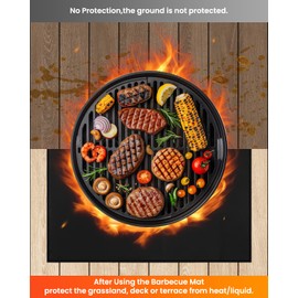 COTOSEA 30"x48"Grill Mat for Outdoor Grill,Double-Sided Fireproof Grill Pad,Indoor Fireplace/Fire Pit Mat,Waterproof Oil Proof Fiberglass Grill Mats, Ground Protection for Outdoor BBQ