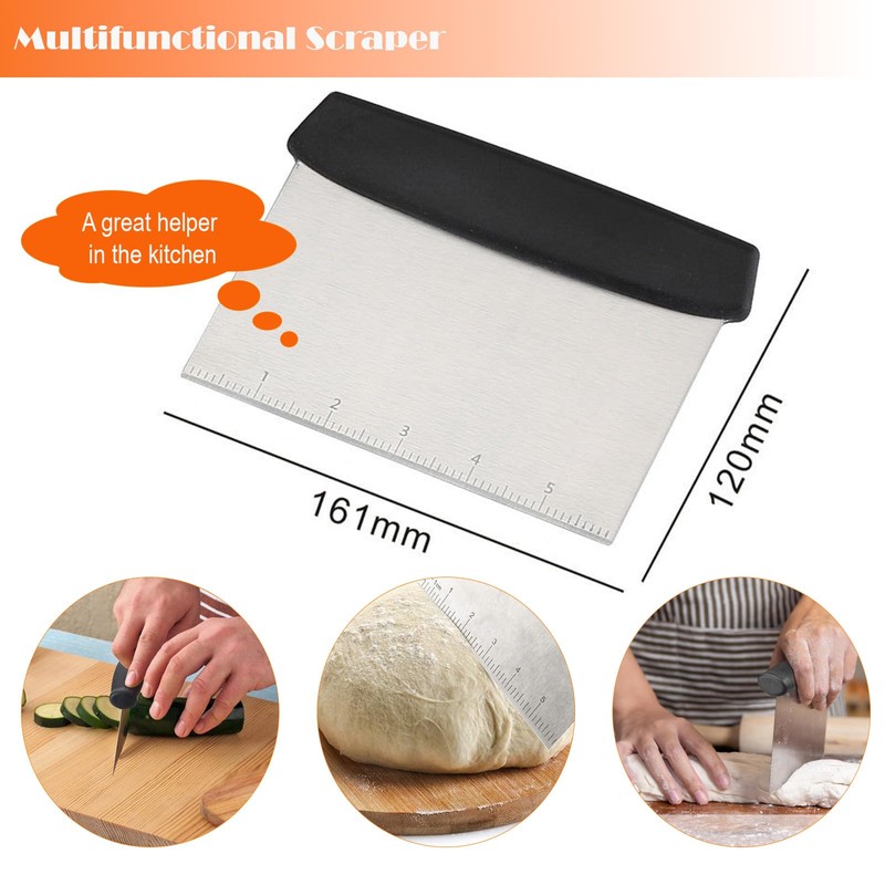 Loimon 3-in-1 Stainless Steel Scraper Chopper - 304 Rust-Proof with